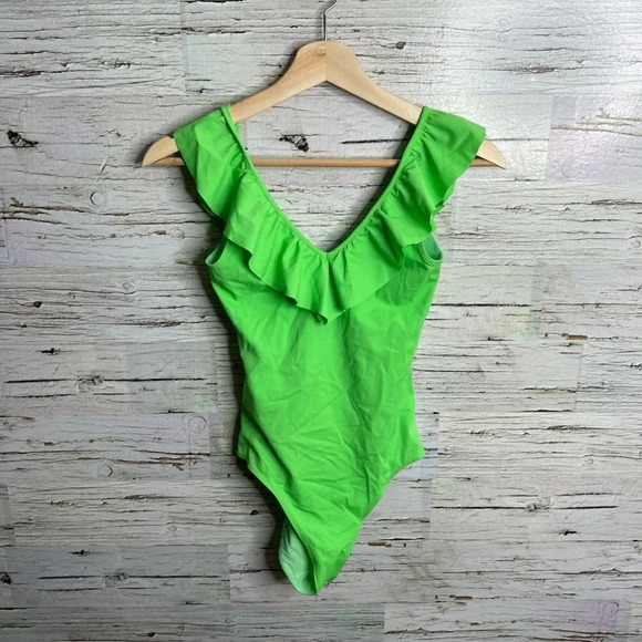 Aritzia  wilfred free green bodysuit size xs ruffle - Picture 1 of 9